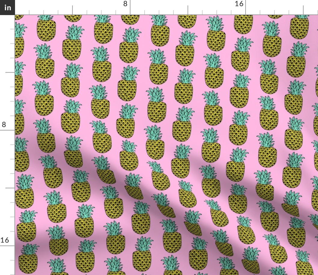 pineapple // tropical summer pineapple fruits food pink girly summer print