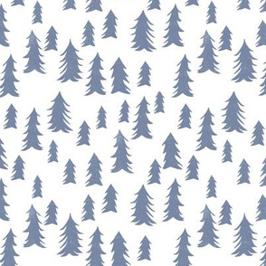 tree // woodland forest trees simple blue nursery tree print