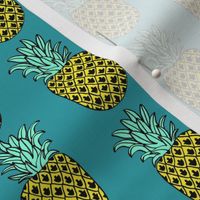 pineapple // teal aqua tropical exotic summer fruit fruits 