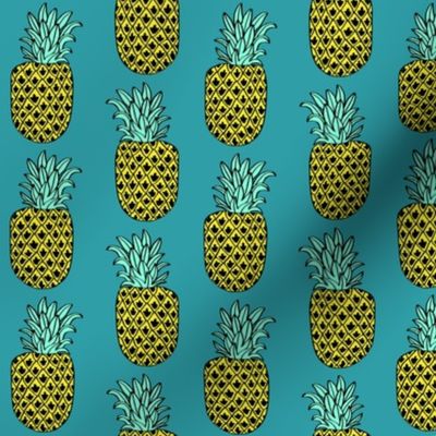 pineapple // teal aqua tropical exotic summer fruit fruits 