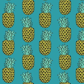 pineapple // teal aqua tropical exotic summer fruit fruits 