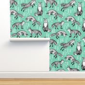 fox // woodland seafoam nursery baby kids forest 