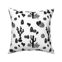 Cactus // black and white modern minimal desert baby nursery