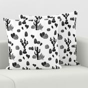 Cactus // black and white modern minimal desert baby nursery