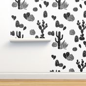 Cactus // black and white modern minimal desert baby nursery