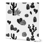 Cactus // black and white modern minimal desert baby nursery