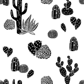 Cactus // black and white modern minimal desert baby nursery