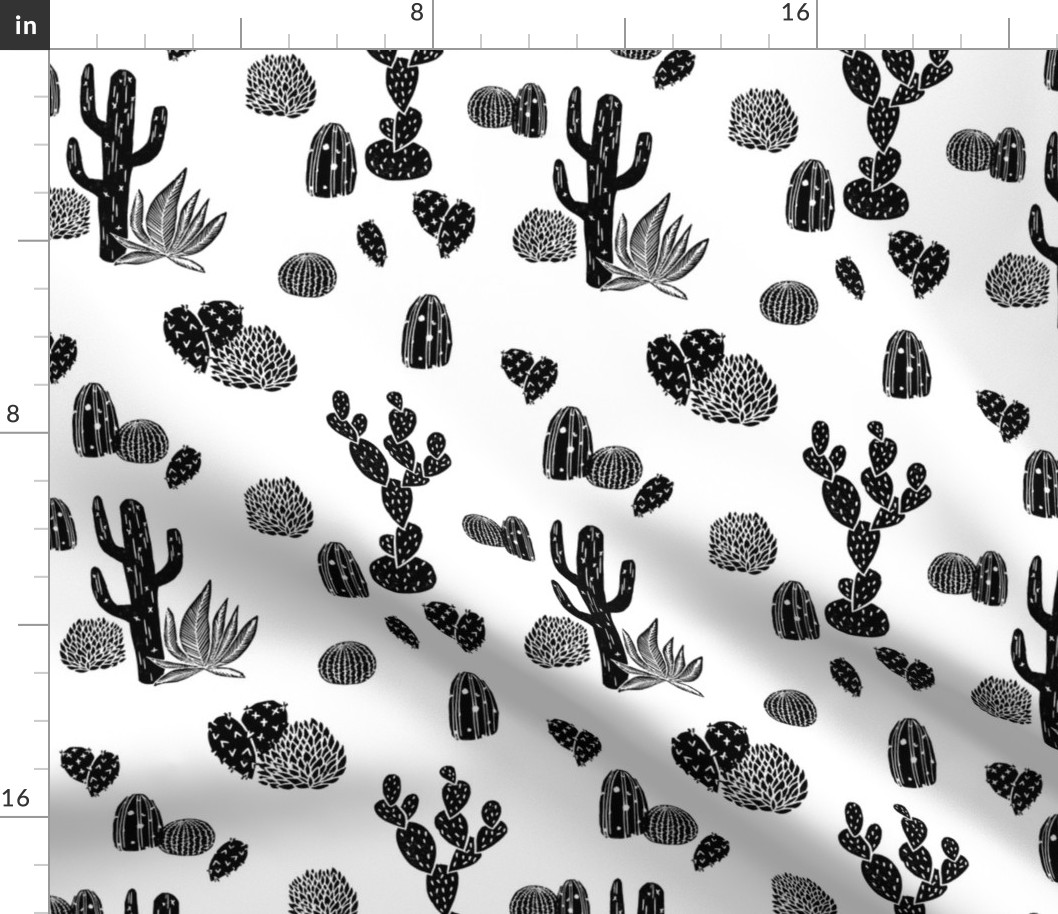 Cactus // black and white modern minimal desert baby nursery