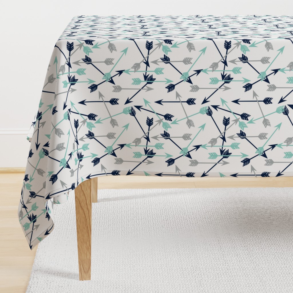 arrows scattered // dark navy mint grey charcoal boys southwest boys nursery baby boy print