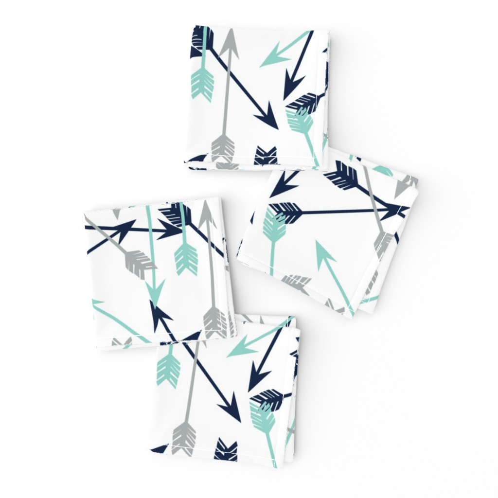 arrows scattered // dark navy mint grey charcoal boys southwest boys nursery baby boy print