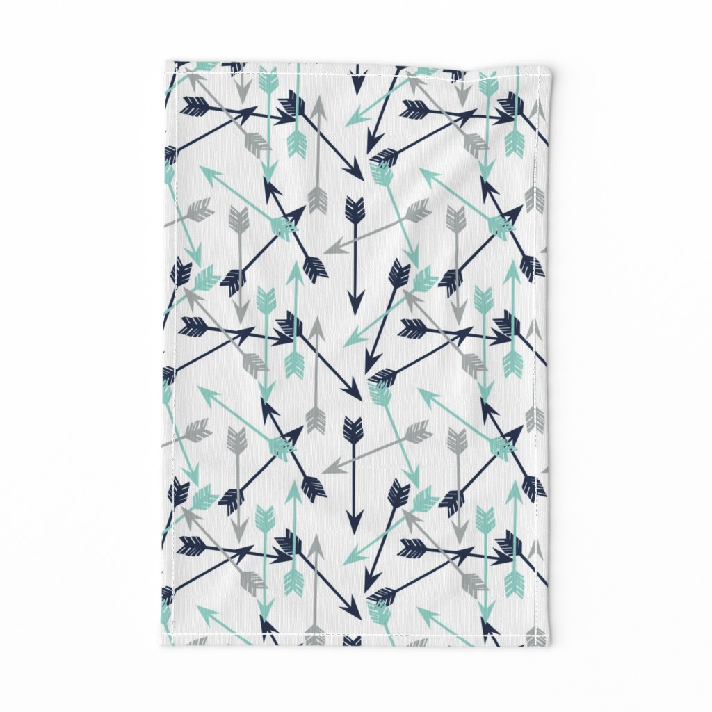 arrows scattered // dark navy mint grey charcoal boys southwest boys nursery baby boy print