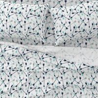 arrows scattered // dark navy mint grey charcoal boys southwest boys nursery baby boy print