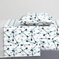 arrows scattered // dark navy mint grey charcoal boys southwest boys nursery baby boy print