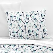 arrows scattered // dark navy mint grey charcoal boys southwest boys nursery baby boy print