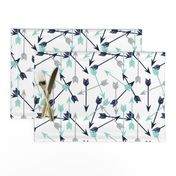 arrows scattered // dark navy mint grey charcoal boys southwest boys nursery baby boy print