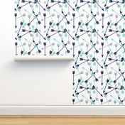 arrows scattered // dark navy mint grey charcoal boys southwest boys nursery baby boy print