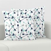 arrows scattered // dark navy mint grey charcoal boys southwest boys nursery baby boy print