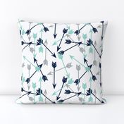 arrows scattered // dark navy mint grey charcoal boys southwest boys nursery baby boy print