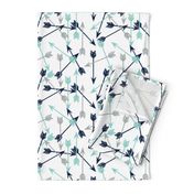 arrows scattered // dark navy mint grey charcoal boys southwest boys nursery baby boy print