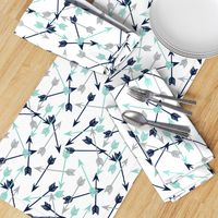 arrows scattered // dark navy mint grey charcoal boys southwest boys nursery baby boy print