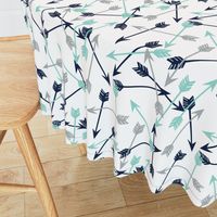 arrows scattered // dark navy mint grey charcoal boys southwest boys nursery baby boy print