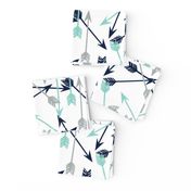 arrows scattered // dark navy mint grey charcoal boys southwest boys nursery baby boy print