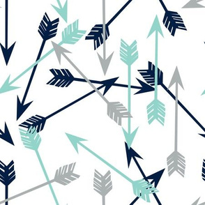 arrows scattered // dark navy mint grey charcoal boys southwest boys nursery baby boy print