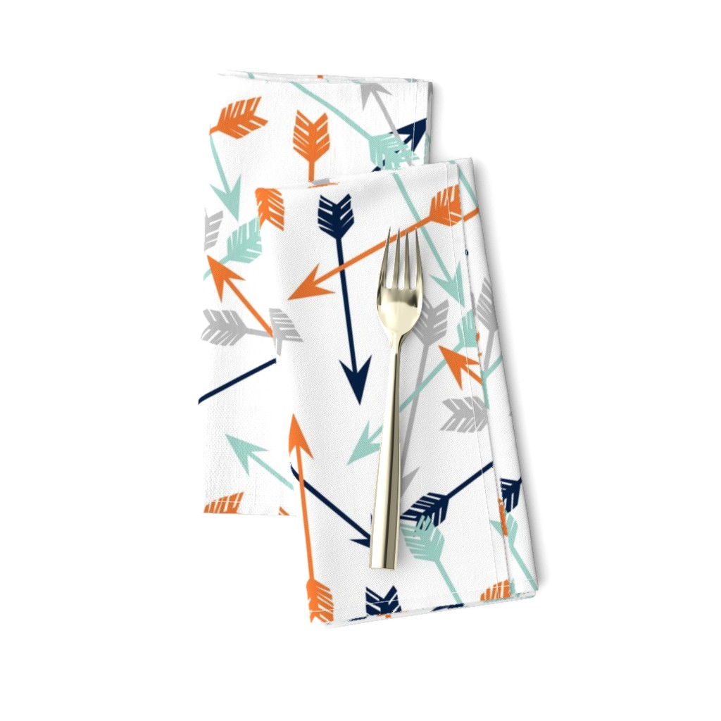 arrows scattered // orange mint grey navy boys print