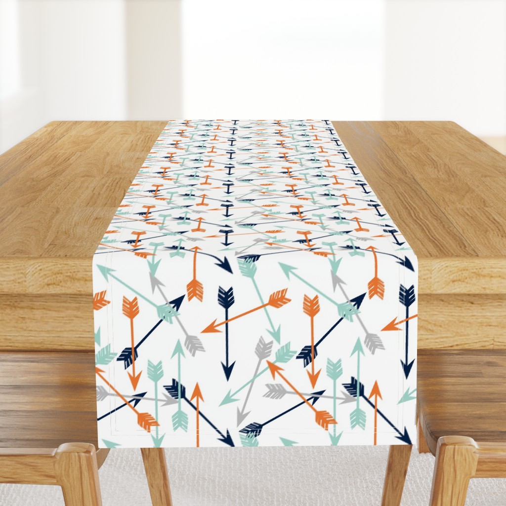 arrows scattered // orange mint grey navy boys print