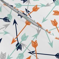 arrows scattered // orange mint grey navy boys print