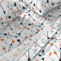 arrows scattered // orange mint grey navy boys print