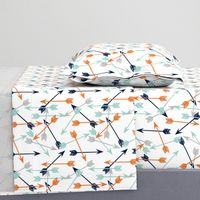 arrows scattered // orange mint grey navy boys print