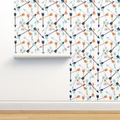 arrows scattered // orange mint grey navy boys print