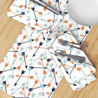 arrows scattered // orange mint grey navy boys print