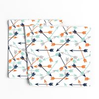 arrows scattered // orange mint grey navy boys print