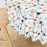 arrows scattered // orange mint grey navy boys print