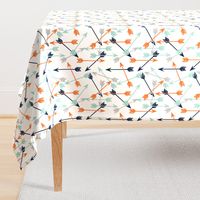 arrows scattered // orange mint grey navy boys print