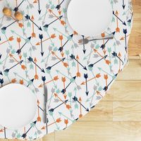 arrows scattered // orange mint grey navy boys print