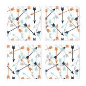 arrows scattered // orange mint grey navy boys print