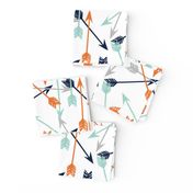 arrows scattered // orange mint grey navy boys print