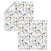 arrows scattered // orange mint grey navy boys print