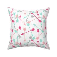 arrows scattered // pink hot pink grey mint girly pastel southwest girls room decor print