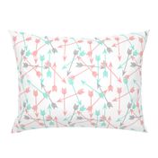 arrows scattered //  pink and mint scattered girly pastel arrows print southwest decor