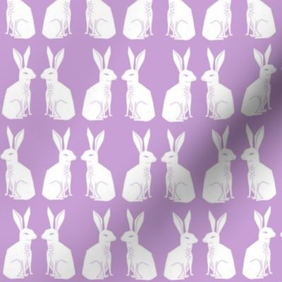 rabbit // lilac lavender pastel purple block print nursery baby kids