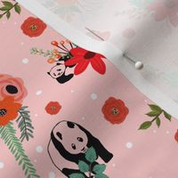 Panda & Red Flowers