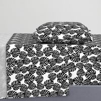 monstera leaf fabric // palm print tropical palm black and white kids summer 2016 palm print trend