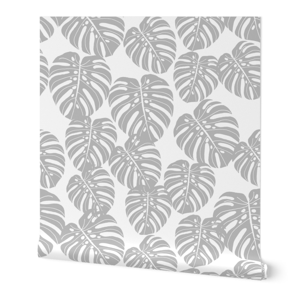 monstera // grey and white kids tropical palm palms palm print trend