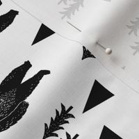 nursery quilt // black and white bear woodland nursery cheater quilt