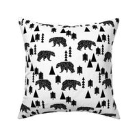 bear forest // black and white kids nursery trend baby woodland scandi home decor