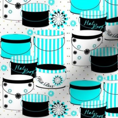 Black & Baby Blue Hat Boxes